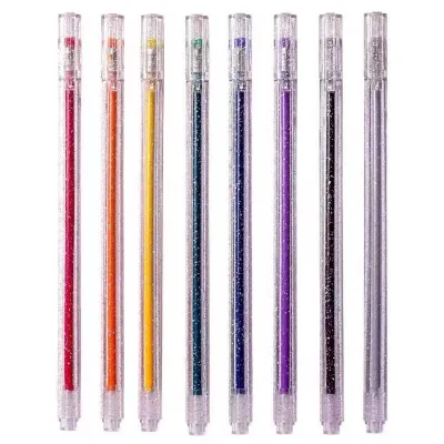 Shine Glitter Gel Pens with 8-color Sparkling Ink,Metallic Pens 1.0mm Bold Line, Glitter Gift Pen for Journaling