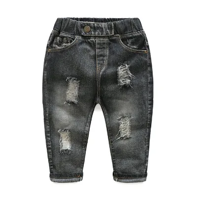 JS-61B Boys Jeans Hole Jeans for Children Cool Boy Fancy Jeans