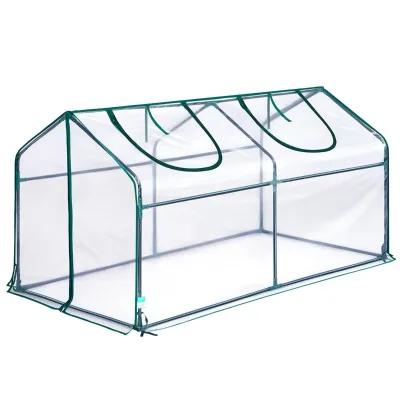 Portable Mini Cloche Greenhouse Elevated Bottom 71"x36"x36" Reinforced High Light Transmission Waterproof UV-Resistant Hot House