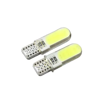Car Light W5W 168 T10 Silicone COB 12-core Width Lamp License Plate Light Reading Light