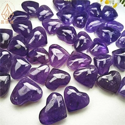 Wholesale High Quality Crystal Meditation Amethyst Heart for Gift