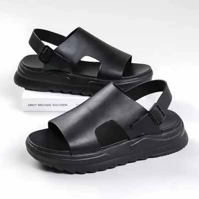 Men's Spring&Summer Youth Shoes Roman Height-Increasing Comfortable Trend Breathable Korean Fashionable Flat Sandals for Men