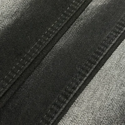 170Cm Width Black Denim Fabric Brown Flocking Back Warm Rigid Stretch Denim Fabric Factory Price Bulk