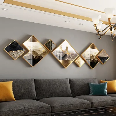 Diamond Paintings Japanese Style Motivational Aluminum Frame Decorative Porcelain Canvas Painting and Wall Art for Living Room