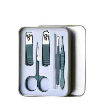Wholesale Gift Set Nail Clipper Manicure Set 6 in 1 Nail Clipper Set With Metal Box