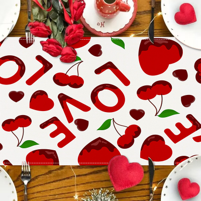 Accept Custom Design Valentine's Table Decorations Table Runner for Party