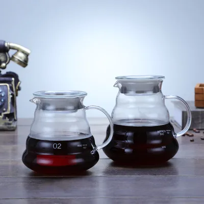 2023 Hot Sale Heat Resistant Glass Coffee Pot Espresso Coffee Server for Coffee Shop