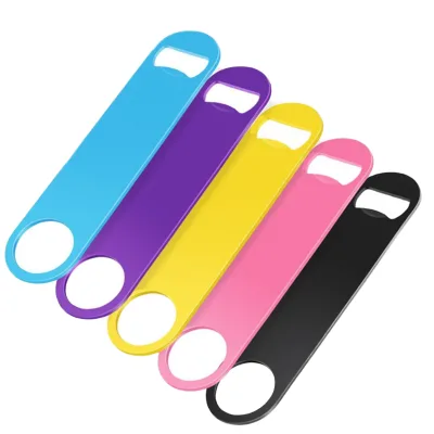 Creative Flat Shape Multifunctional Stainless Steel Beer Bottle Opener Rubber Coating Corkscrews Openers