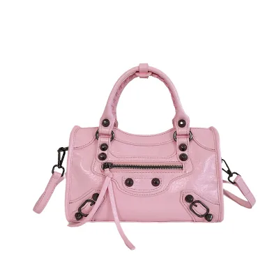 High-end Textured PU Biker Bag 2026 Summer New Arrival Handbag Fashionable Single Shoulder Bag for Women
