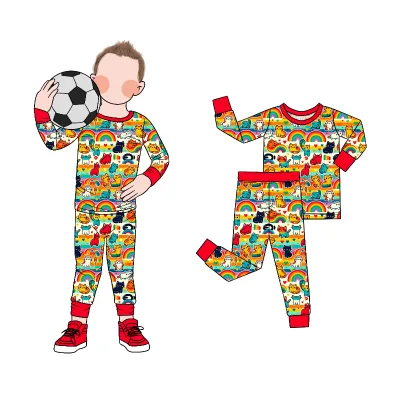 Little Glow Kids Oeko Tex Certified Non Toxic Safe Bamboo Kids Pajamas Set 2PCS Premium Soft Children Sleepwear