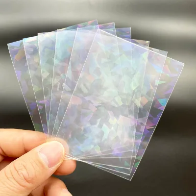 Custom Soft Hologram Card Sleeve for Boys 3x4 Clear Laser Flash Gift Card Thin PP Penny Sleeves