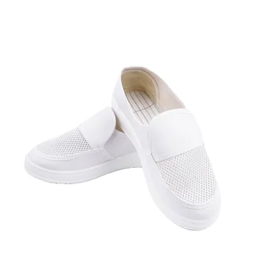 Breathable Mesh Design Cleanroom ESD Antistatic Pu Safety Shoes With PVC Leather Upper