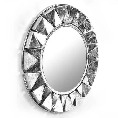 RH16015 22 Inch Round Big Wall Mirror for Room Design Mirrors Decor Wall Sun Metal Wall Art with Mirror