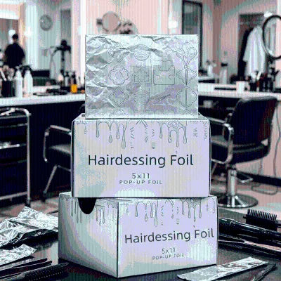 Custom Printed Pre Cut Bleaching Foil Aluminum Highlighting Foil 500sheets Salon Hair Foil for Long Hair Balayage Salon