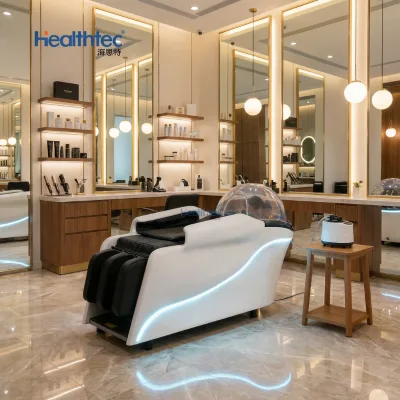 Professional Luxury Stainless Steel Shampoo Chair with Water Circulation Electric Massage Portable for Living Room Use