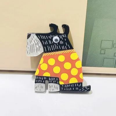 Fashionable Trend Puppy Animal Acrylic Brooches Women Cute Pins Brooch Daily Gatherings Cartoon Brooch