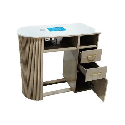 Modern Luxury European Nail Table Custom Single or Double Red Ins Net for Salon Wood/Metal for Nail Salon