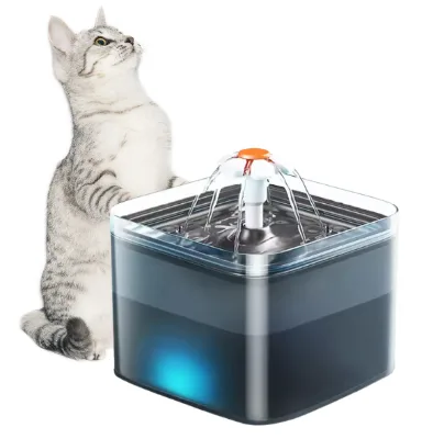 Customizable Outdoor Electric USB LED Cat Water Feeder Fountain LED Automatic Pet Water Dispenser Flower Design OEM/ODM Product
