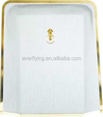Single Panel Iron Fireplace Screen, Gold