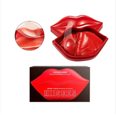 Rose Water Condensation Moisturizing Lip Mask Collagen Lip Mask 20 Sheets for Repairing Dry Lip Mask