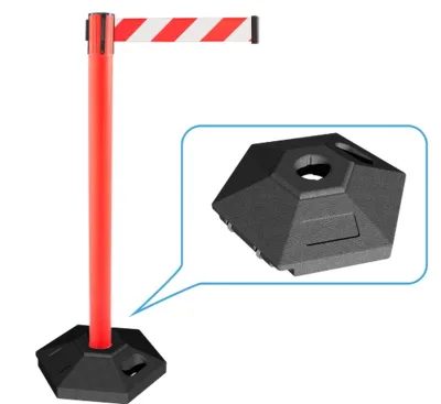 Plastic Rubber Retractable Belt Barrier Post Crowd Control Weatherproof Retractable Belt Barrier