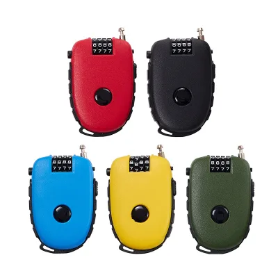 Wholesale Price Bulk Supply Portable Retractable PVC Coated Steel Cable Combination Security Lock