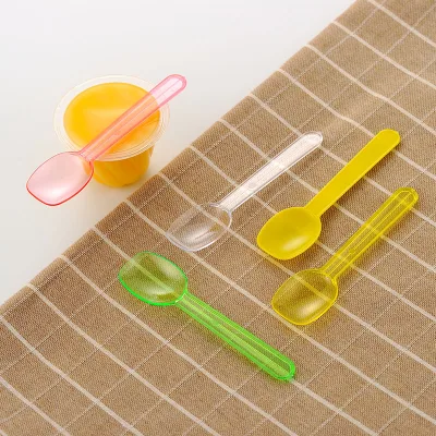 Dessert Spoons Small Flat Spoon Plastic Ice Cream Scoop Disposable Bulk Cheap Cutlery Dessert Spoon
