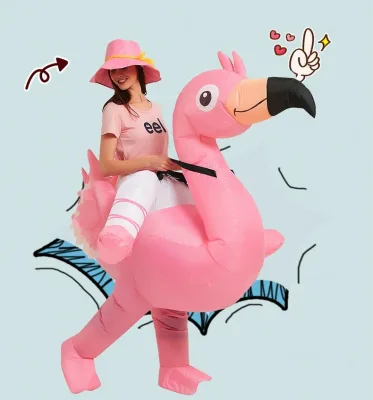 Adult Inflatable Costumes, Ride the Flamingo Costumes, Men's and Women's Halloween Costumes, Funny Blow up Costumes