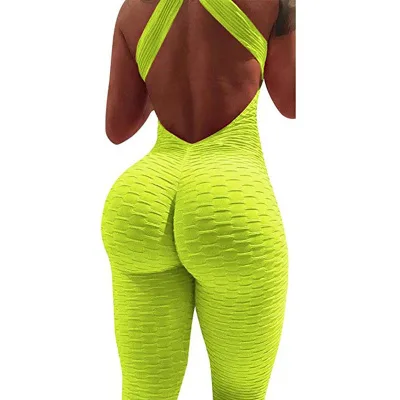 Plus Size Buttocks Show Buttocks One Piece Fitness Sports Sleeveless Yoga Jumpsuit