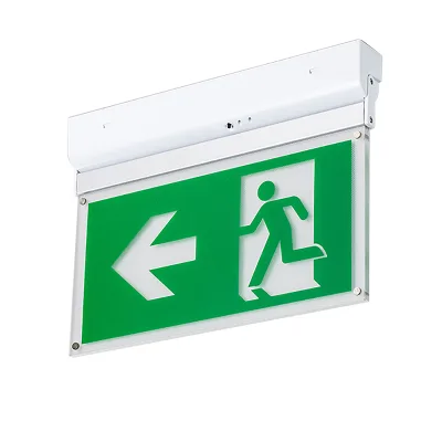 2023 Hot Sale Black OEM ODM Rechargeable Fire Ceiling Recessed Wall Mounted 3W 3hours 90min Led Exit Signs with Emergency Exit l