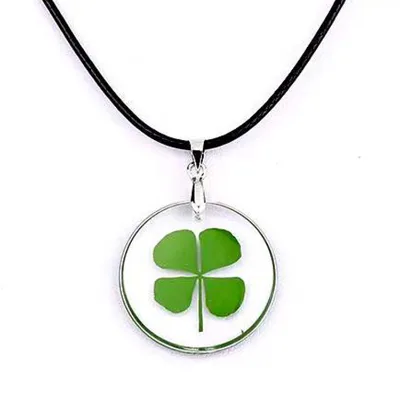 Hot Sale Lucky 4 Leaf Clover Necklace Acrylic Green Four Leaf Clover Necklace for Men Women