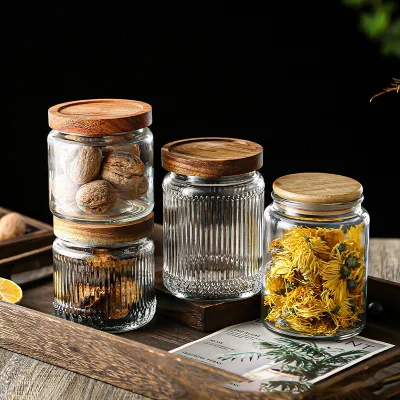 56H Chinese Vintage Begonia Flower Glass Sealed Jar Dried Fruit and Nut Storage Jar