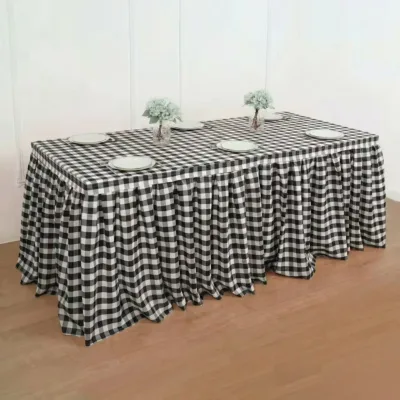 21.5 FT 17.5 FT 14.5 FT checkered table skirt