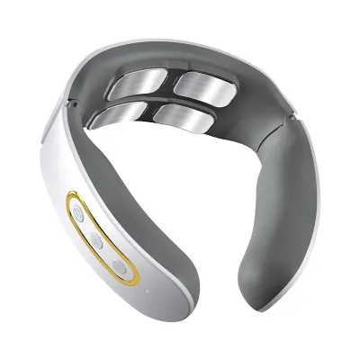 Neck Massager with Heat - Neck Lymphatic Massager for Pain & Fatigue Relief,6 Modes 9 Levels Cordless Heated Voice Function