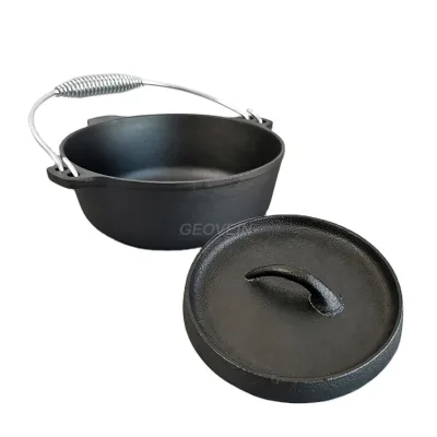 Outdoor Cooking Pot Cast Iron Camping Dutch Oven for Outdoor Campfire Cooking