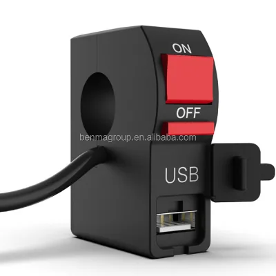 New Arrival Waterproof 2 or 3 Wires Handlebar Switch with USB Port for Motorcycle
