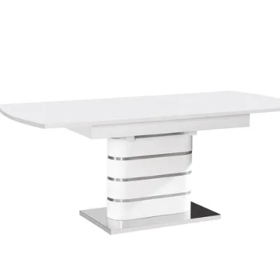 Stylish stainless steel dining table with an extendable feature for modern spaces