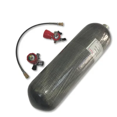 6.8L CE Certified 30Mpa 4500psi Fully Wrapped Composite Paintball Cylinder With Red Valve and Filling Station