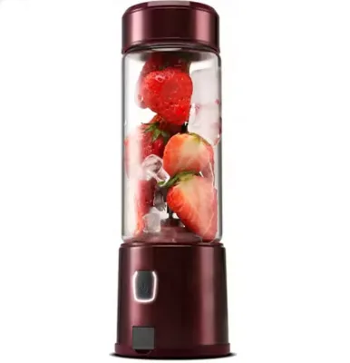 Centrifugal Juicer with Glass Body, Electric Self-Cleaning & Reverse Function, Portable Household Juicer
