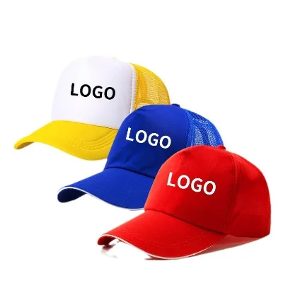 Foam Mesh Original Design Polyester Duckbill Curved Brim Baseball Cap Children volunteers Students Kindergarten Spring Outing