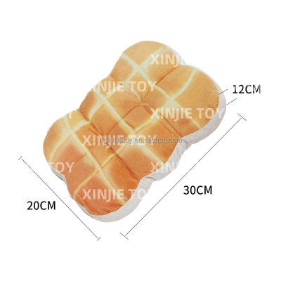 Factory Customized Toast Shape Stuffed Cushion Custom Sized Bread Soft Cushions Light Brown Bread Plush Cushion