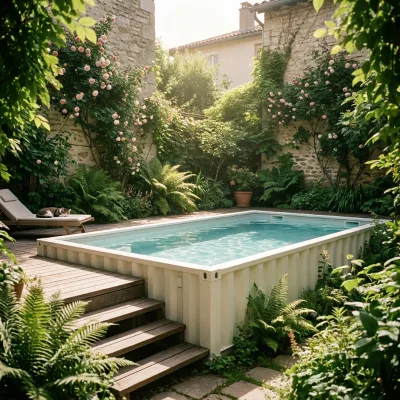 Portable Corten Steel Frame Shipping Container Pool-Fiberglass Liner Rectangle Shape UV Resistant Outdoor Family Swimming Pool