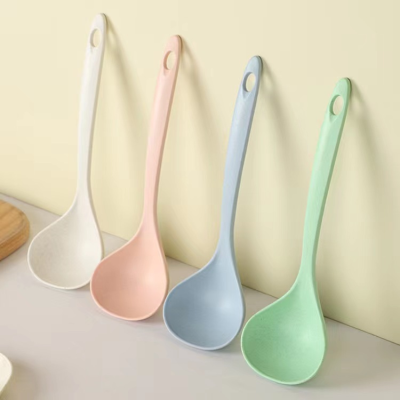 Wheat Straw Soup Spoon Porridge Spoon Kitchen Cutlery Plastic Long-handled Spoon