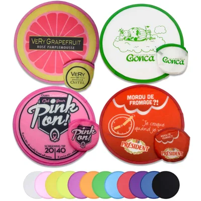 Nylon Foldable Fan Polyester Dog Foldable Flyer Nylon Foldable Flying Disc with Pouch