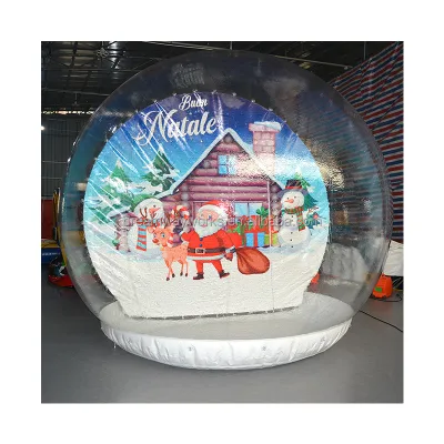 2025 Christmas Customized Inflatable Snow Globe, Transparent Inflatable Snow Globe Tent for Camping
