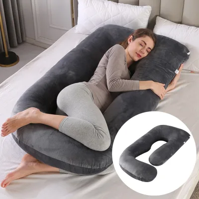 Wholesale Home Leisure Relaxing Pregnant Maternity Pillow J Shaped High Resilience Bed Sleeping Pillow Sofa Big Throw Pillow
