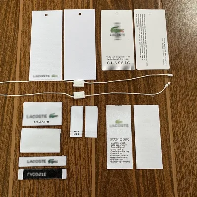 End Fold Organic Cotton Printed Labels Tag Custom T-shirt Private Logo Eco-friendly Fabric Woven Label for Clothing