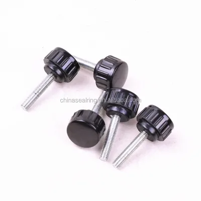 Large Diameter Nylon Plastic Knobs Straight Knurled Grip Adjustment Knob Textile Machinery Printing Equipment Black/Customized
