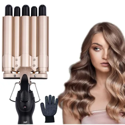 1/2 Inch 3 Barrel Mini Hair Curler Travel Pocket Hair Waver Mini Curling Iron Mini Hair Crimper for Short Hair