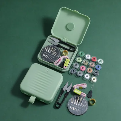 Multi-Functional Magnetic Sewing Kit with Threads, Needles, Ruler, Scissors and Thimble for DIY Home Travel Use